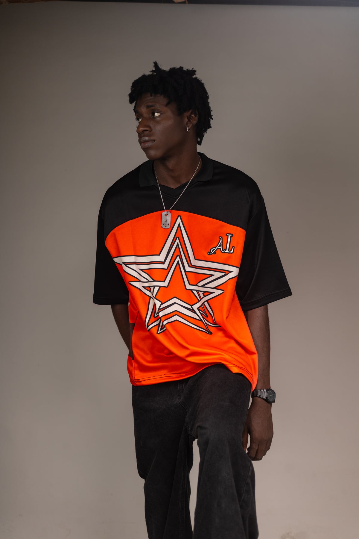 ASTRA LUXE Signature Star Polo Jersey - Red & Black Edition