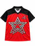 ASTRA LUXE Signature Star Polo Jersey - Red & Black Edition