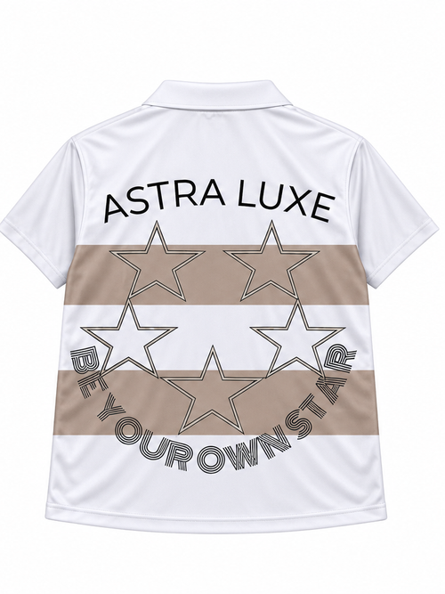 ASTRA LUXE Signature Star Jersey- Ivory white collared Edition